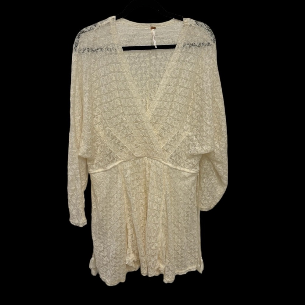Free People cream white knit mini dress size Small